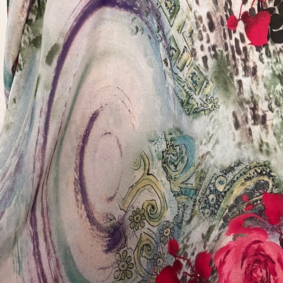 [10/M] Women’s Long Tunic floral long sleeve top, blouse, floral pink white - Picture 9 of 15